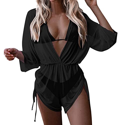 Tankini deux pièces pour femme noir en taille S avec maillot de plage trois pièces