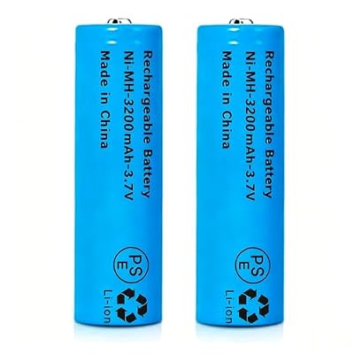 Svenirven 2 Pack Ni-MH Batteries 3.7V 3200mAh Button Top Rechargeable Battery, 3200mah 3.7v 11.84wh Rechargeable Batteries, for LED Flashlight, Headlamps, Doorbells, RC Cars