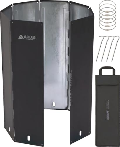 VASTLAND ウインドスクリーン 風防 風よけ リフレクター 60cm キャンプ 焚き火 ウィンドスクリーン ハーフブラック