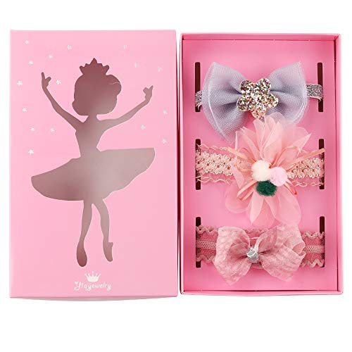 Preisvergleich Produktbild Seatecks 3 Stück Baby Stirnbänder Haarbänder Niedliche süße Kopfbedeckung Soft Touch Blumendesign für Baby, Mädchen, Kleinkind, Kinder als Party / Hochzeit / Fotografie Zubehör 3-36 Monate