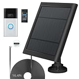 Solar Panel for Ring Doorbell 5W 5V Solar Charger Pefect for Ring Battery Doorbell (2024 Release), Micro USB Port IP65 16.4ft Waterproof Charging Cable, 360°Adjustable Mount