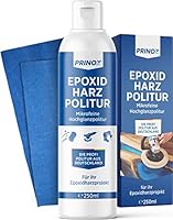 PRINOX 250ml Epoxidharz Polierpaste inkl. Profi Poliertuch - Hochglanz Politur für Epoxidharz, Gelcoat, GFK - Perfekter Glanz für Epoxy Resin - Entfernt Mattierungen & Mikro Kratzer