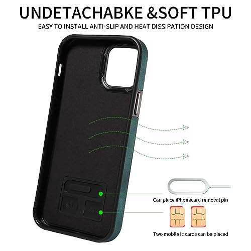 Étui portefeuille iPhone 11 Pro cuir PU de qualité supérieure antichoc vert - 2