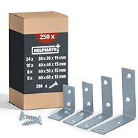 HELPMATE – Stuhlwinkel-Set mit 50 Winkel + 200 Schrauben – Winkelverbinder galvanisch verzinkt – Möbelwinkel mit Korrosionsschutz, stabil & langlebig – einfache Montage