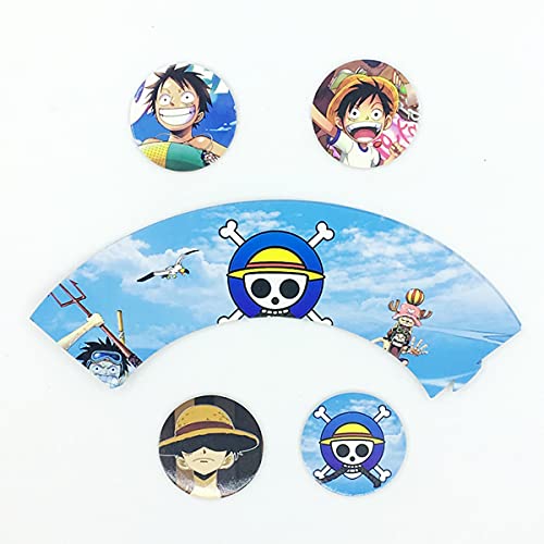 12Pc One Piece Cupcake Topper And Cupcake Wrapper One Piece Party Decoration Kid's Birthday One Piece Party Decoration Supplies.… #TOP2