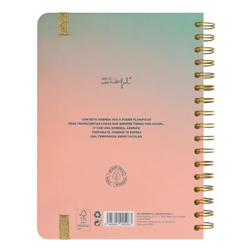 Parte trasera de la agenda escolar Mr. Wonderful con instrucciones y consejos motivacionales para planificar el año