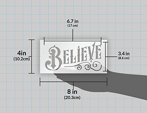 Believe Stencil By Studior12 | Magical Vintage Word Art - Small Reusable Mylar Template | Painting, Chalk, Mixed Media | Use For Journaling, Diy Home Decor #TOP1