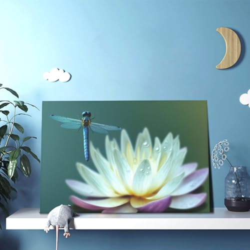 Impression sur toile libellule apporte la sérénité du nénuphar chez vous