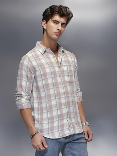 WROGN Men's Pure Cotton Slim Fit Checkered Shirt - Image 5