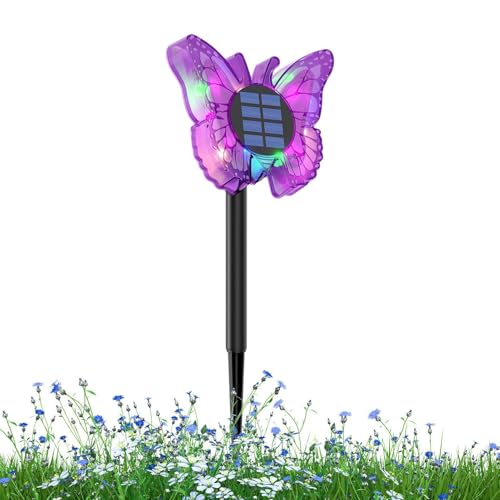 Lampe papillon solaire extérieure étanche RVB pour décoration de terrasse et cour