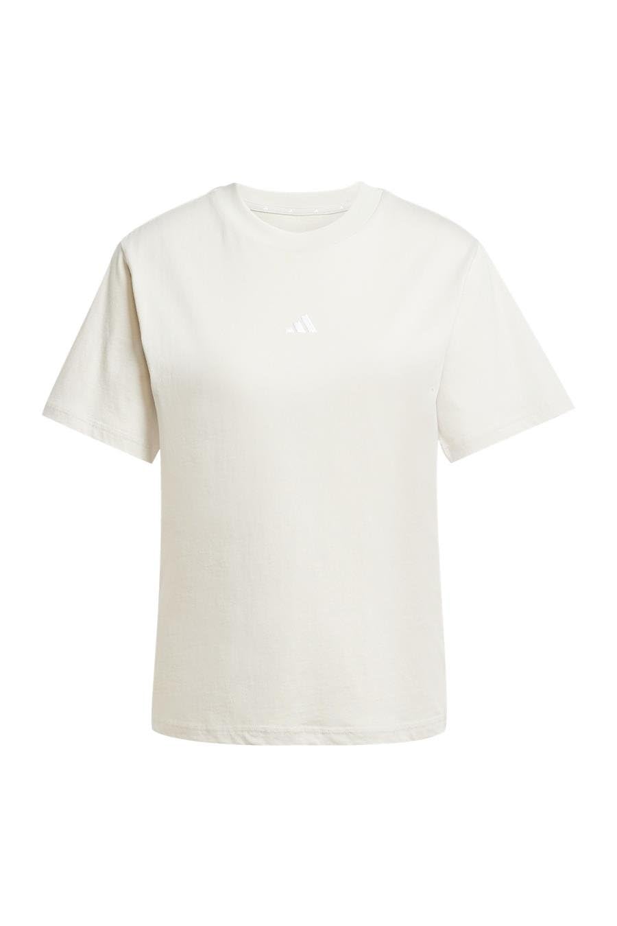 adidas Women's Essentials Small Logo Cotton T-Shirt, Wonder Alumina/White, XXL