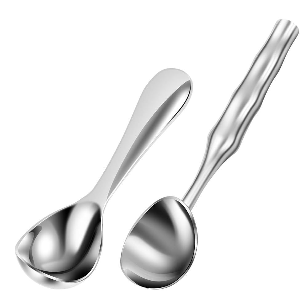 CTRLZS Gelato Scooper 2Pcs Ice Cream Scoop 304 Stainless Steel Dishwasher Safe Spoon for Home Commercial Use