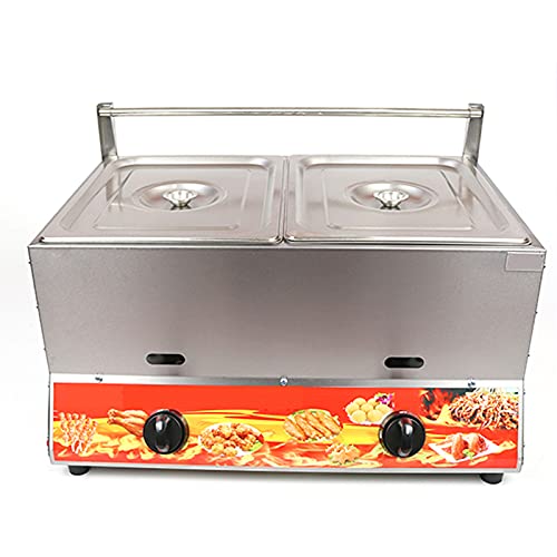 Heihe LGP Freidora De Gas De Acero Inoxidable, Freidora De Gas Multifunción Comercial De Gran Capacidad De 22 L, Potencia De Fuego Ajustable, con Cesta Y Tapa, para Chips, Donuts, Pescado, Fácil