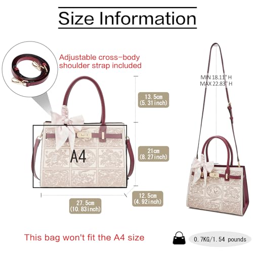 Image of FOXLOVER Medium Tote Bag for Women Designer Vintage Satchel Handbags Top-handle Purses