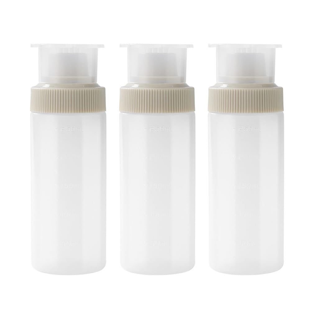 Hndhbfgrt Reusable Plastic Syrup Squeeze Bottle with Sealing Lid, 300ml Graduated Simple Syrup Bottles- 3 Pcs Cake Syrup Dispensers
