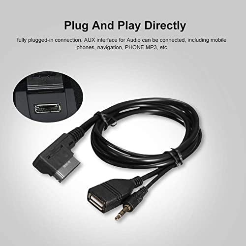 Miniatura 5 de Keenso Audio AMI - Cable auxiliar USB de 0.138 in, adaptador USB de 0.138 in, cable de carga para interfaz de audio MMI para S5 Q5 Q7 A3 A4L A5 (1