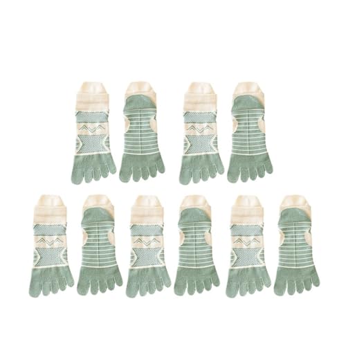 CSSHNL Calcetines 5 dedos 5 pares de calcetines deportivos de 5 dedos para hombre, compresión colorida, secado rápido, absorbente del sudor, fitness, ciclismo, senderismo, beige, 38