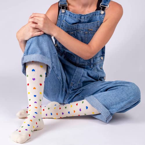Image of Rejuva Women's Heart Pattern Knee High 15-20 mmHg Graduated Compression Socks