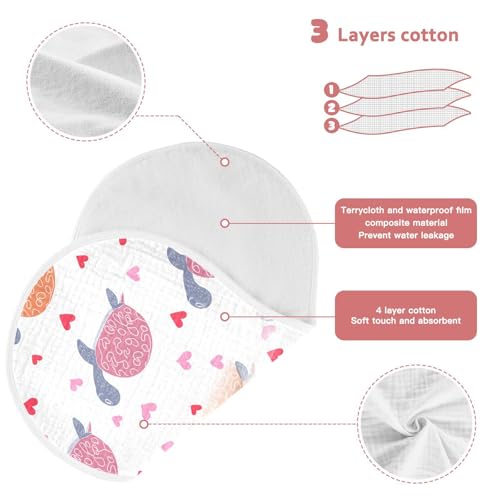 Muslin Baby Burp Cloths, Turtles Hearts Soft Cotton Soft Burp Cloths for Newborns​​, Extra Absorbent Burp Cloths 2-Pack​​, 22 x 11 Inch4