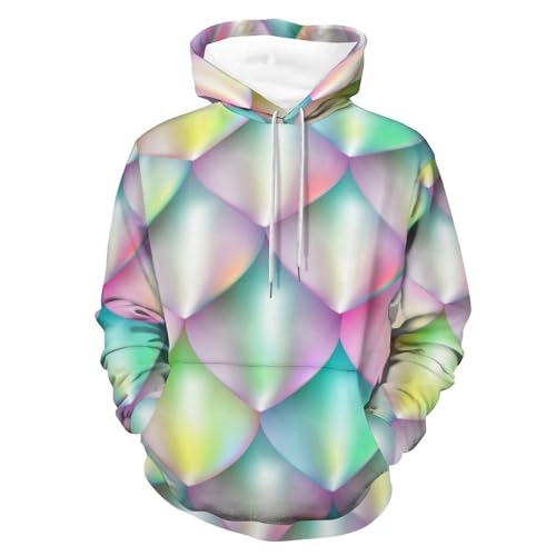Sweat à capuche couleur sirène pull décontracté pour soirées fraîches m