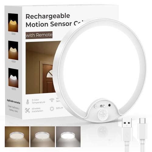 Fizrice Rechargeable Motion Sensor Ceiling Light – No Wiring, USB Charging, 150+ Days Battery Life, Perfect for Hallways, Closets & Bathrooms