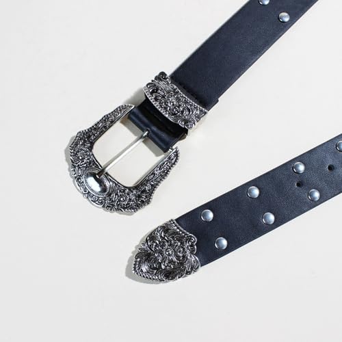 Lu's Chic Women's Autumn Belt Biker Groove Belt Bling 2025 Cyberpunk Chunky Metal Casual Adjustable Belts4