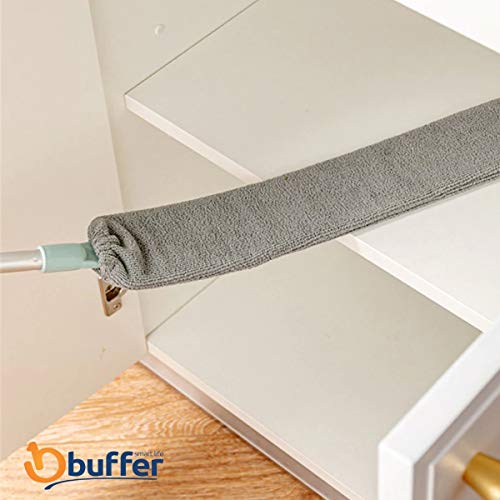 BUFFER® Sihirli Mikrofiber Başlıklı Girintili Yüzey Dip Köşe Raf Temizleme Mopu Toz Alma Fırçası