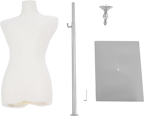 Miniatura 9 de Forma de vestido de torso de maniquí femenino, vestido de costura modelo M-annequin, exhibición de maniquí con soporte estable, altura ajustable de