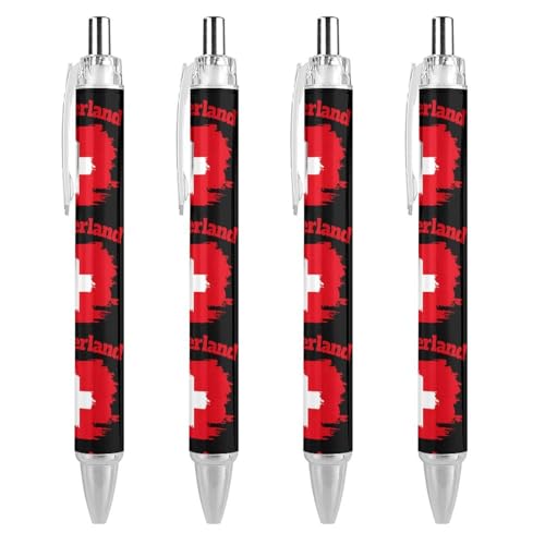 Bolígrafos de Suiza temáticos para regalar, escritura fina de 0,5 mm y diseño retráctil