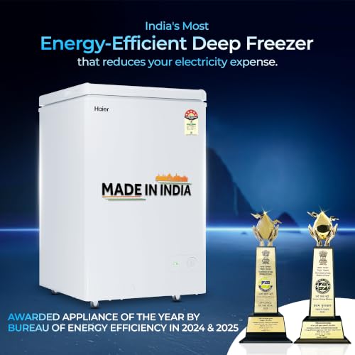 Image of Haier HFC-175SPW5, 5 Star (2026 Star Rating) Single Door Convertible Deep Freezer, Heavy Duty Compressor with inside metal Liner, Compact Design with Removable Gasket (White 146L)