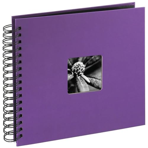 Preisvergleich Produktbild Hama Fotoalbum 28x24 cm (Spiral-Album mit 50 schwarzen Seiten, Fotobuch mit Pergamin-Trennblättern, Album zum Einkleben und Selbstgestalten) lila