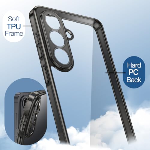 Image of JETech Cover Case for Samsung Galaxy S26, Camera Lens Full Protection, Non-Yellowing Shockproof Bumper Phone Cover, Anti-Scratch Hard PC Back (Black)