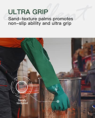 PACIFIC 66cm Wiederverwendbare Lange Teichhandschuhe, Abflussreinigungshandschuhe mit Vollem Arm, Heavy-Duty, Maschinen, Industrie, L