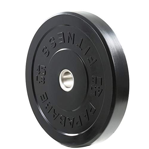 papababe Bumper Plates 2 inch Bumpers Olympic Weight Plate with Steel Insert Bumper Weights Set Free Weight Plates (45, Single)