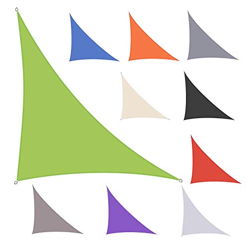 Voile d'ombrage triangulaire avec kit de fixation, protection solaire extérieure