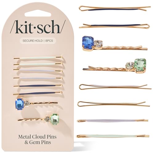 Kitsch Gem Bobby Pins for Women - Stylish Rhinestone Hair Accessories | Elegant Hair Pins Decorative for Styling | Bobby Pin Set - Garden Bouquet | Ideal Gifts for Women 8pcs