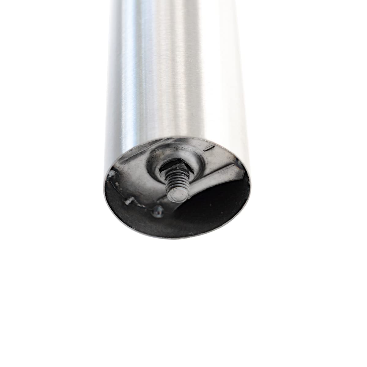 sossai® Standard Tischbeine STBGS | höhenverstellbar | Design: gebürsteter Edelstahl | 4 Stück | Höhe: 71 cm (710 mm) einstellbar +2cm | Montagezubehör inklusive