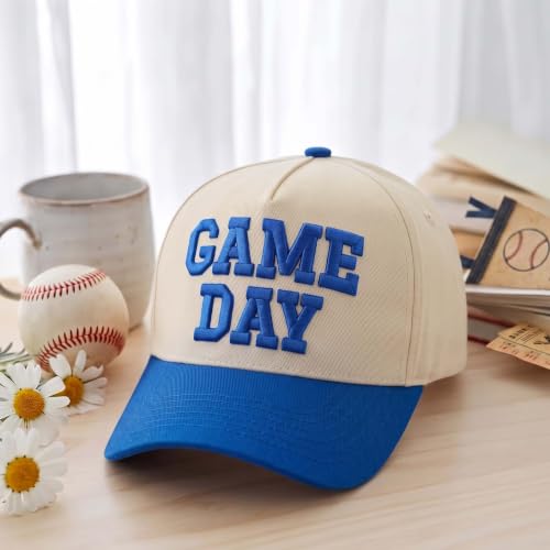 Game Day Hat for Women Men Retro Funny Trucker Baseball Cap Adjustable Hats - image 5