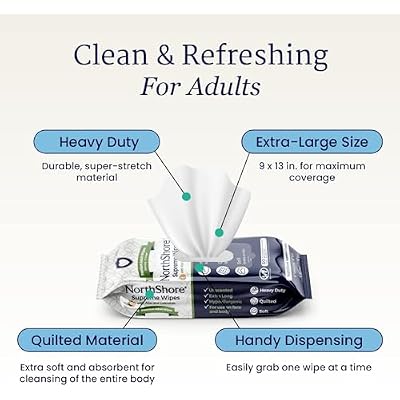 NorthShore Supreme Heavy-Duty Quilted Wipes, X-Large, 9 x 13 in., 50 ct, 3-Pack