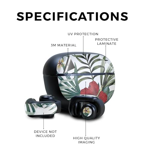 Image of Glossy Glitter Skin Compatible with Bose Ultra Open Earbuds - Tropical Hibiscus - Premium 3M Vinyl Protective Wrap Decal Cover - Easy to Apply | Crafted in The USA by MightySkins