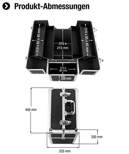 Meister Mehrzweckkoffer 450 x 320 x 225 mm - Extra viel Stauraum - Einteilbare Kleinteilfächer & Stehfach - Abschließbar - Inklusive 2 Schlüssel & Tragegurt / Kosmetikkoffer / 9095050, Beige