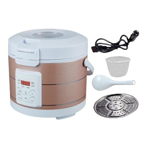 CYDZSRA Olla arrocera eléctrica portátil de 3 l. Vaporera que facilita la cocción de gachas y arroz gracias a sus funciones control inteligente. Cocción gachas. Calentamiento. Olla viaje.