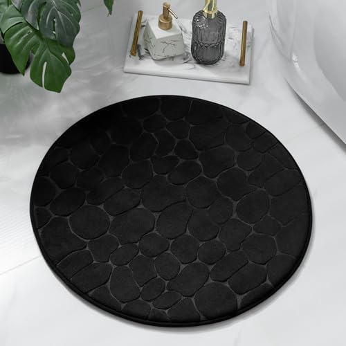 chakme Tapis de bain en mousse à mémoire de forme - Tapis de bain absorbant - Tapis de bain décoratif - Tapis antidérapant pour salle de bain et salon - 60 x 60 cm -...