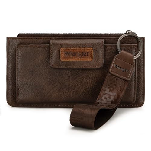 Image of Montana West X Wrangler Minimalist Wallet Women Card Cases & Money Organizers Wristlet with Wallet Large Clutch with Coin Purse Smooth Zipper and Rfid Lining