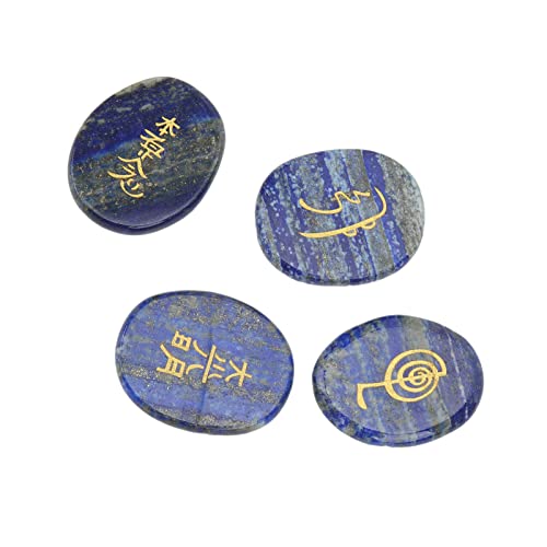 4 peças de pedras de símbolos de Reiki, peças de decoração de casa ornamento portátil de pedras de R