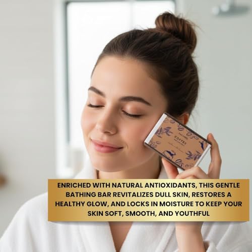 Image of Coffee Soap | Pure & Gentle Bathing Bar for Glowing Skin | Nourishing & Aromatic Soaps for Men & Women | Exfoliating & Antioxidants Cleansing Bar| Soap for All Skin Types | Pack Of 6