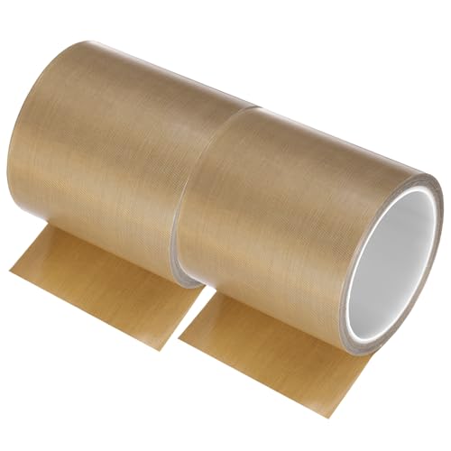 Image of MECCANIXITY 2 Pcs High Temperature Tape 20mm PTFE Coated Fabric Tape Heat Resistant Tape for Vacuum Sealers Adhesive Tape 10m /33ft Brown 0.13mm Thickness