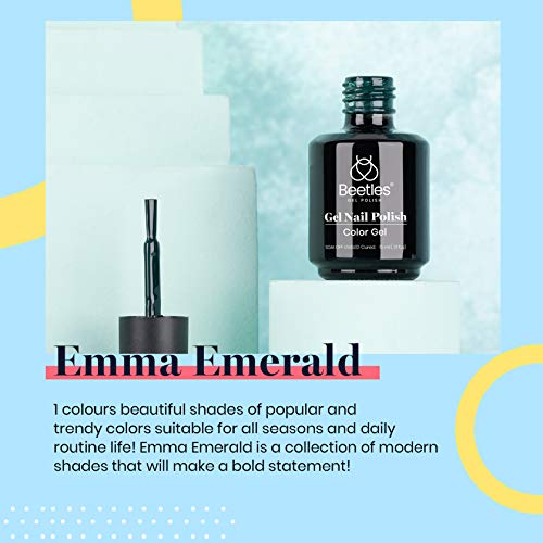 Beetles Gel Nail Polish, 15Ml 0.51Oz Emma Emerald Green Color Soak Off Nail Lamp Gel Polish Nail Art Manicure Salon Diy Gel Nail Art Design Home #TOP1