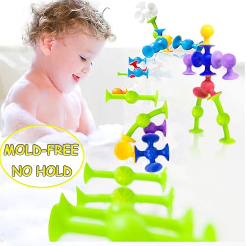 Suction Bath Toys for Baby, 12 Piece Starter Set Suction Cup Toys Stocking Stuffers Preschool Sensory Fidget Toys for Toddlers 1-3 4-8 | No Hole Bath Toy | BPA Free (Large Size) - Image 6