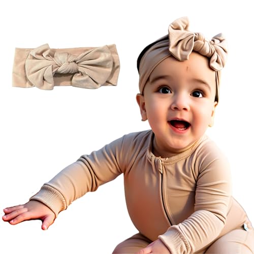 Baby Bow Headband, Soft Viscose from Bamboo, Newborn & Infant Hair Accessory (Canyon Dusk, 0-36 months)